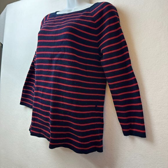 Ralph Lauren Sweater Womens xl Blue‎ Red Striped tunic designer VTG - Picture 3 of 5